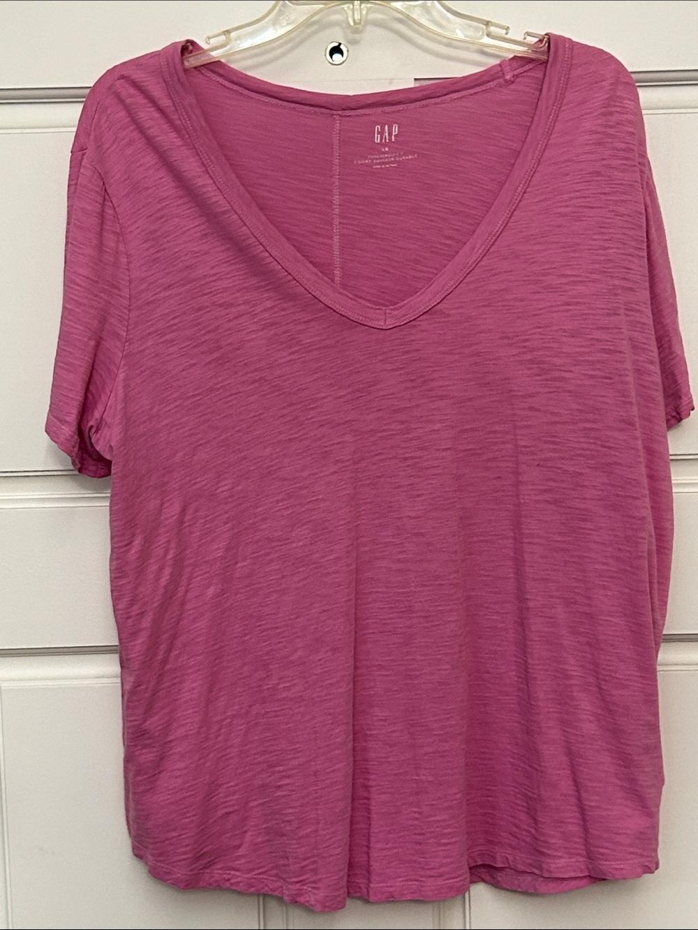 GAP Pink Slub V-Neck Short Sleeve Tee